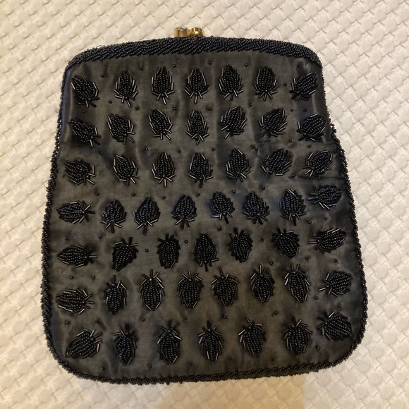 Beaded satin fold over clutch - Picture 2 of 5